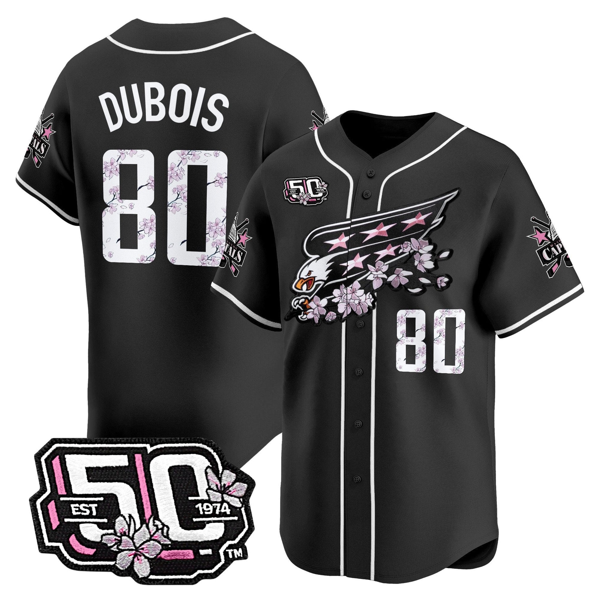 Men's 2025 Washington Capitals 50th Anniversary Cherry Blossom Style Vapor Premier Limited Jersey - All Stitched