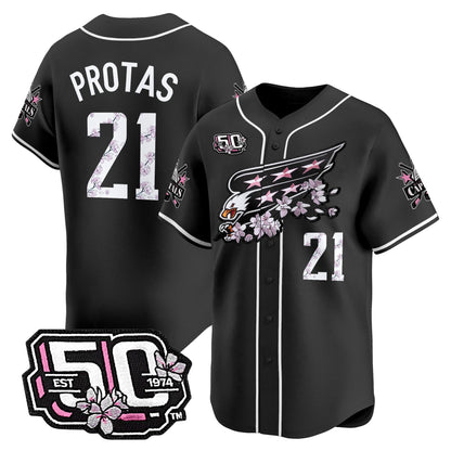 Men's 2025 Washington Capitals 50th Anniversary Cherry Blossom Style Vapor Premier Limited Jersey - All Stitched