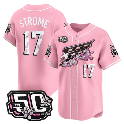 Men's 2025 Washington Capitals 50th Anniversary Cherry Blossom Style Vapor Premier Limited Jersey - All Stitched
