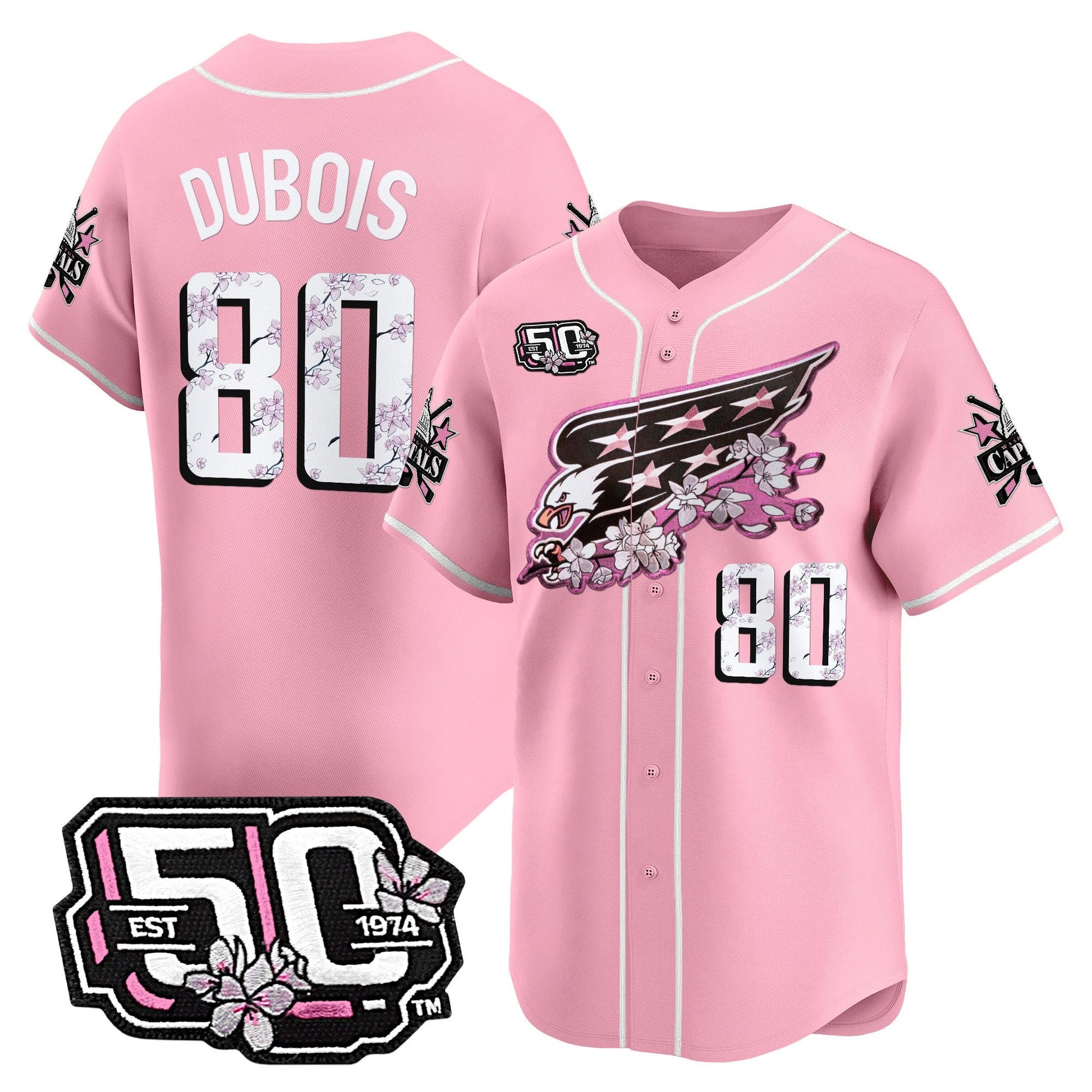 Men's 2025 Washington Capitals 50th Anniversary Cherry Blossom Style Vapor Premier Limited Jersey - All Stitched