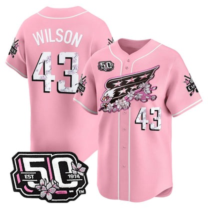 Men's 2025 Washington Capitals 50th Anniversary Cherry Blossom Style Vapor Premier Limited Jersey - All Stitched