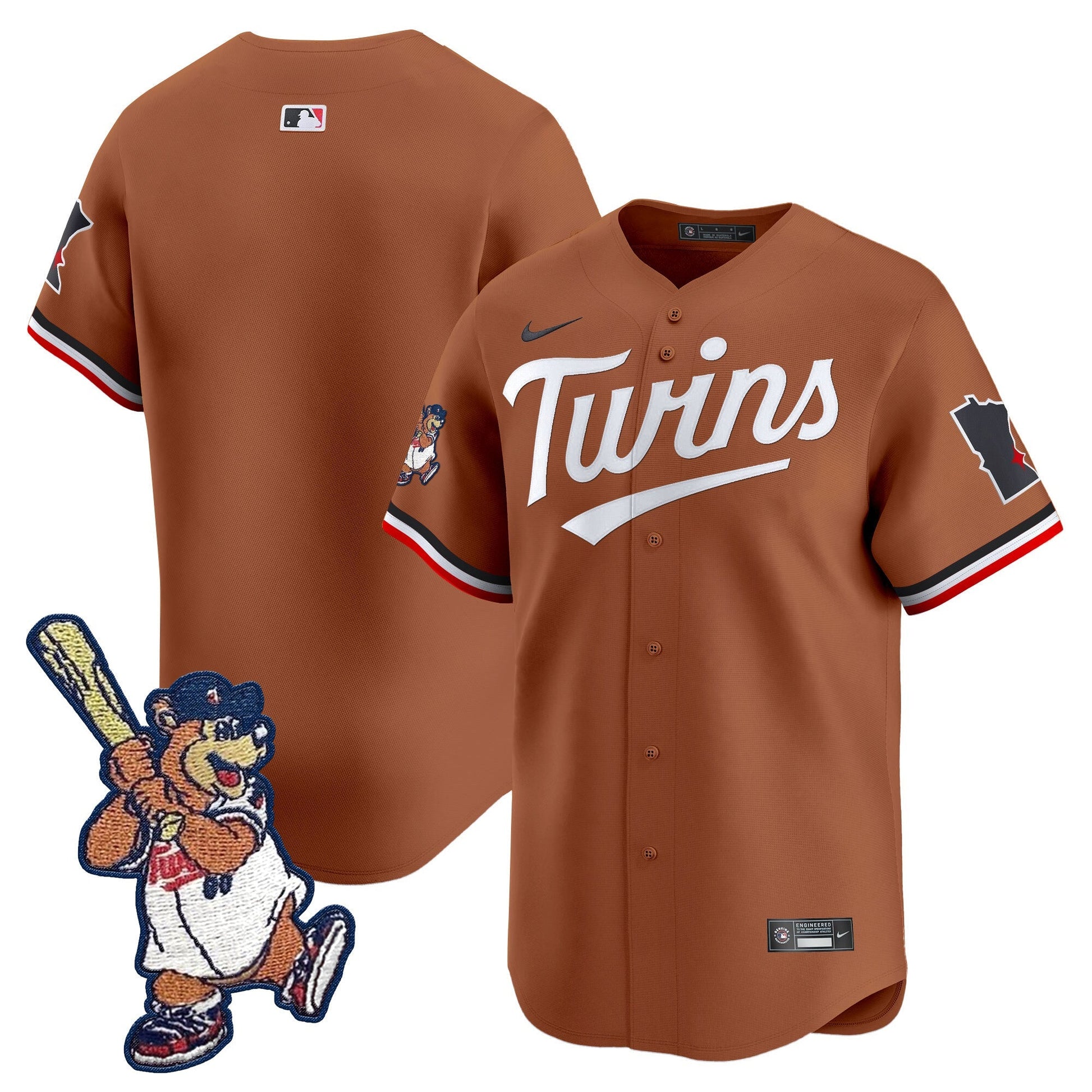 Minnesota Twins T.C. Bear Patch Vapor Premier Limited Jersey - All Stitched