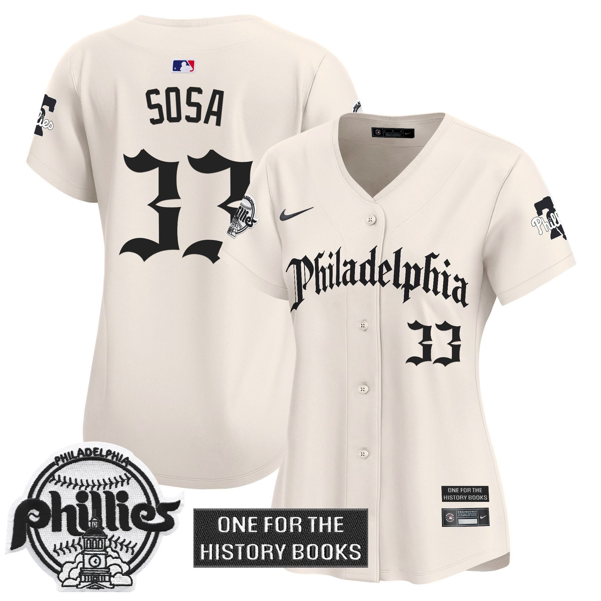 Women's Phillies 'Retro Newspaper Edition' Vapor Premier Limited Jersey - All Stitched