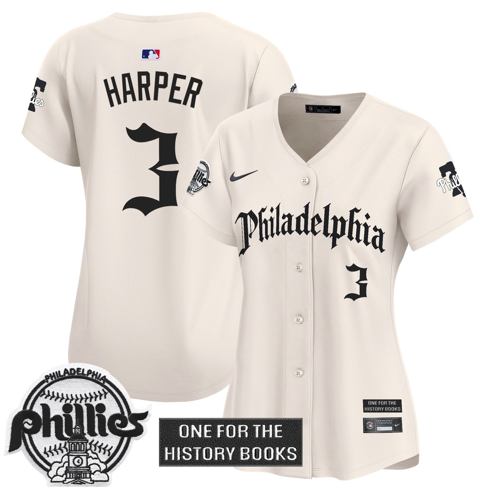 Women's Phillies 'Retro Newspaper Edition' Vapor Premier Limited Jersey - All Stitched