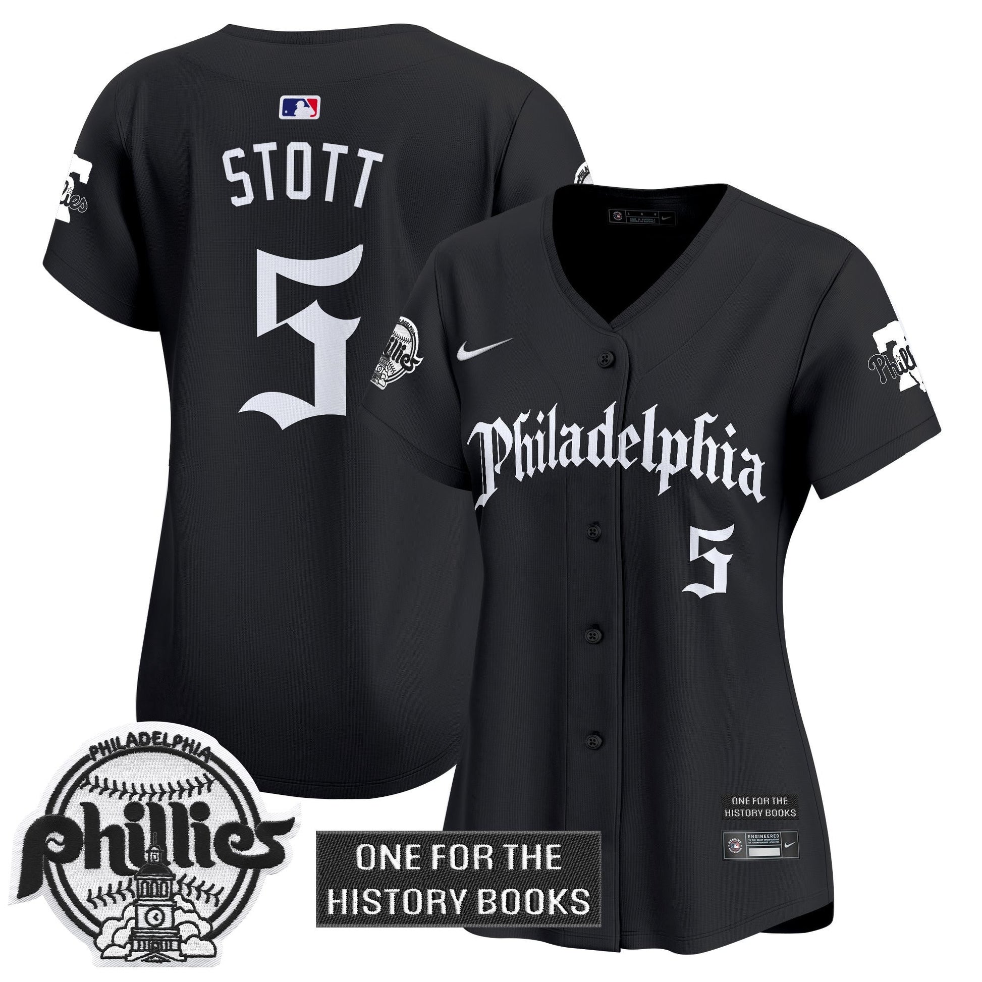 Women's Phillies 'Retro Newspaper Edition' Vapor Premier Limited Jersey - All Stitched