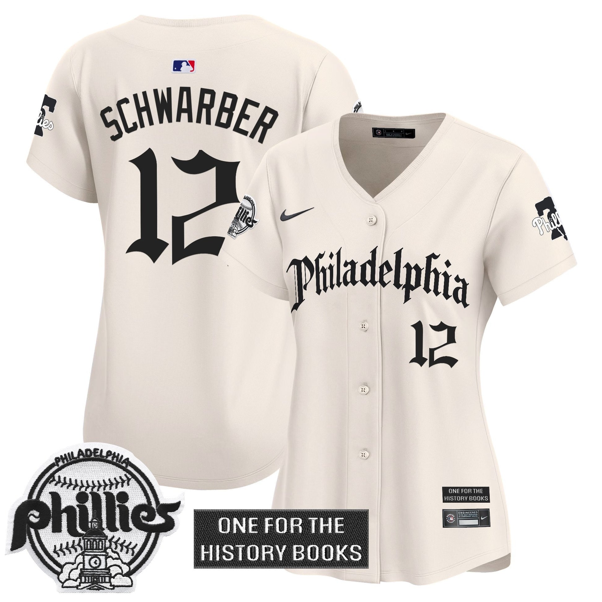 Women's Phillies 'Retro Newspaper Edition' Vapor Premier Limited Jersey - All Stitched