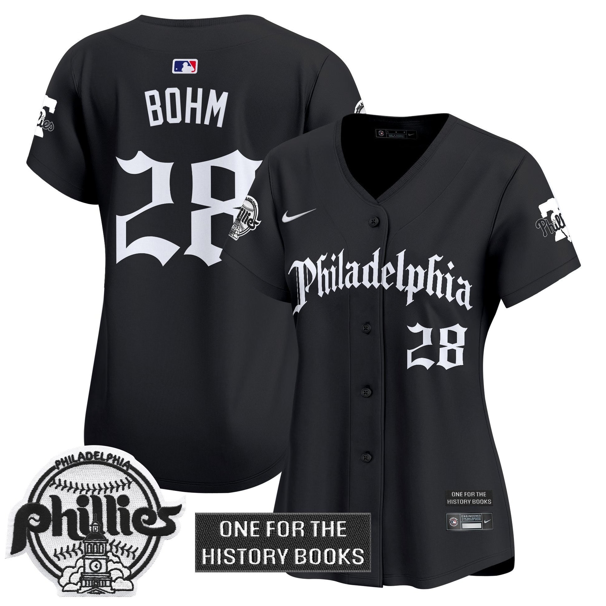 Women's Phillies 'Retro Newspaper Edition' Vapor Premier Limited Jersey - All Stitched