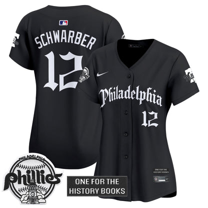 Women's Phillies 'Retro Newspaper Edition' Vapor Premier Limited Jersey - All Stitched