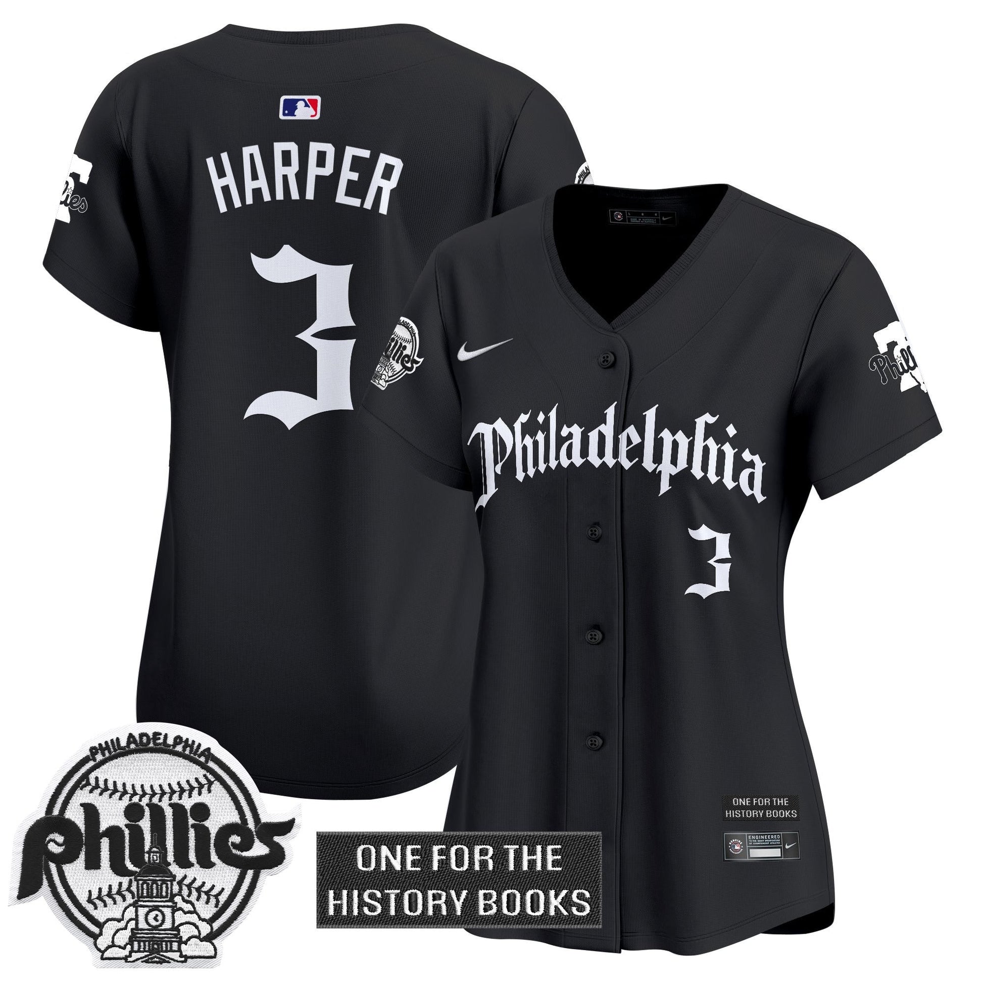 Women's Phillies 'Retro Newspaper Edition' Vapor Premier Limited Jersey - All Stitched