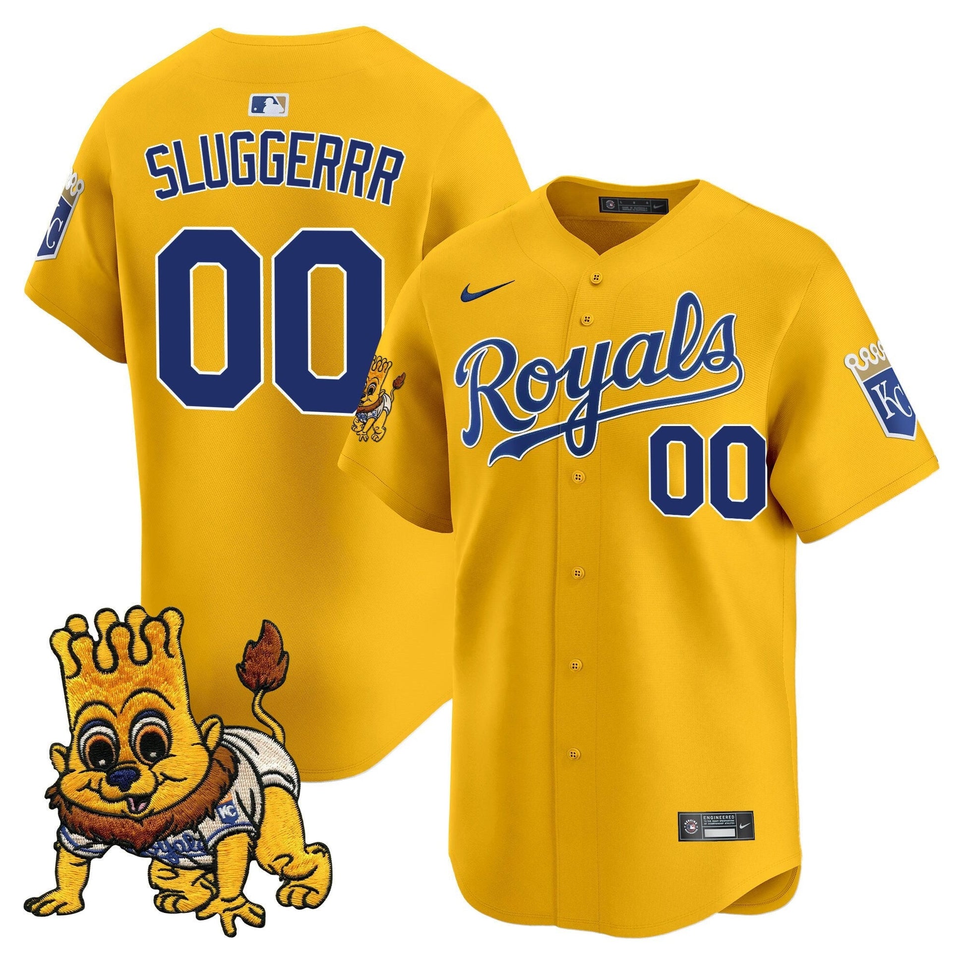Men's Kansas City Royals Sluggerrr Patch Vapor Premier Limited Jersey - All Stitched