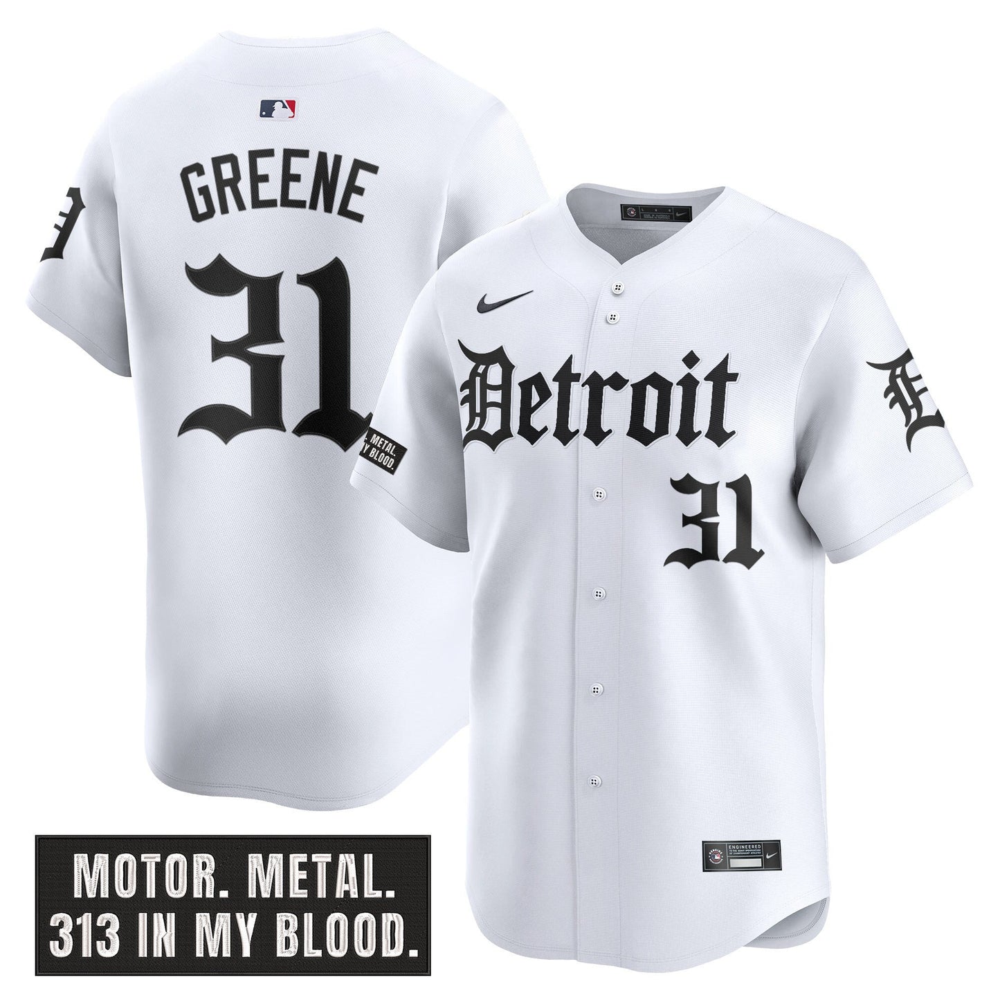 Men's Detroit Tigers 'Motor Gothic Edition' Vapor Premier Limited Jersey - All Stitched