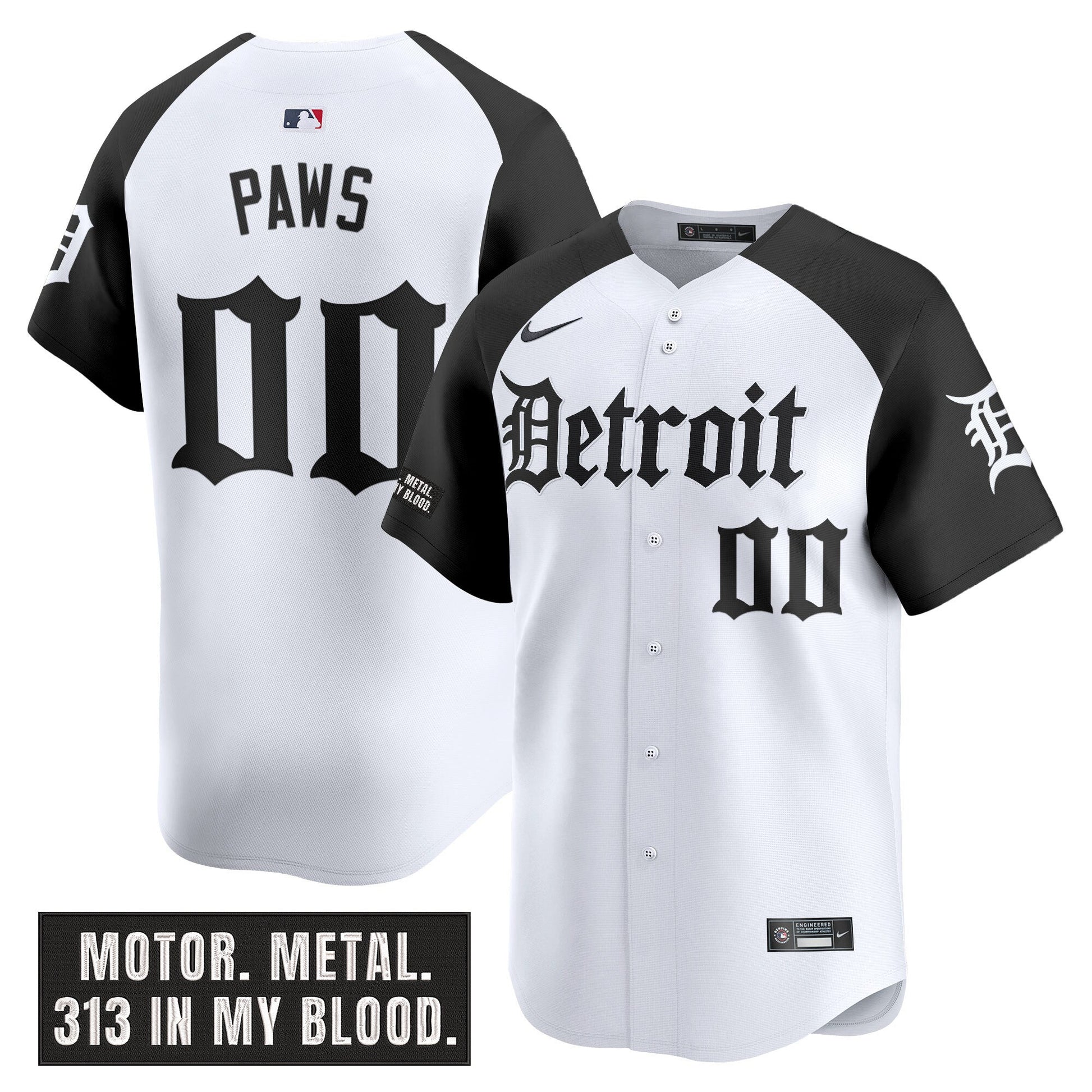 Men's Detroit Tigers 'Motor Gothic Edition' Vapor Premier Limited Jersey - All Stitched