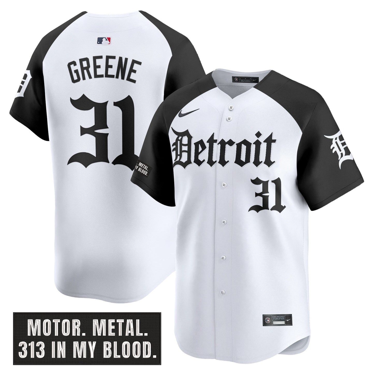 Men's Detroit Tigers 'Motor Gothic Edition' Vapor Premier Limited Jersey - All Stitched