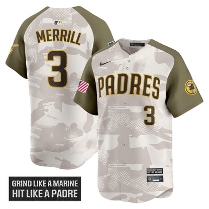 Men's San Diego Padres 2025 Armed Forces Day Vapor Premier Limited Jersey - All Stitched