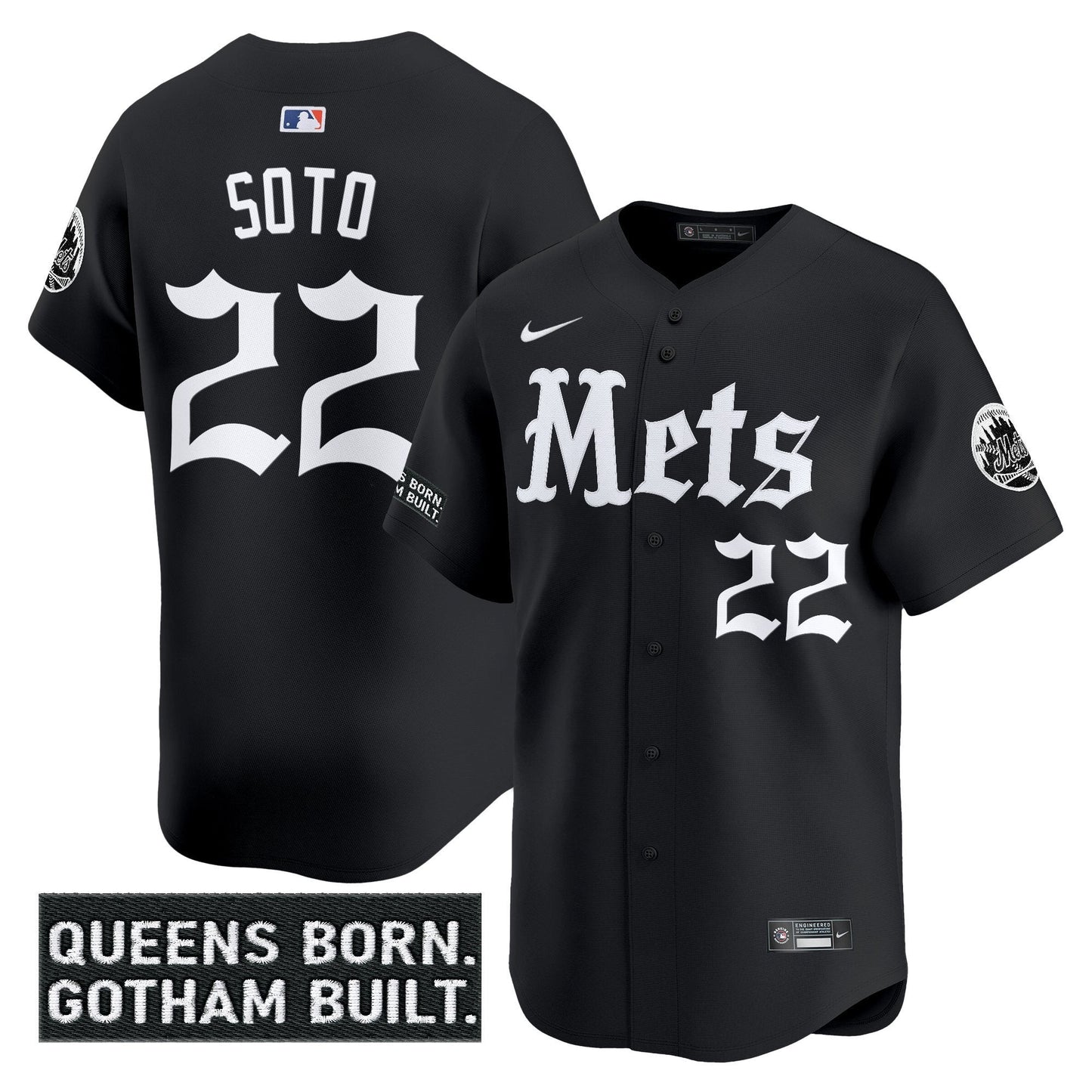 Men's New York Mets 'Gotham Gothic Edition' Vapor Premier Limited Jersey - All Stitched