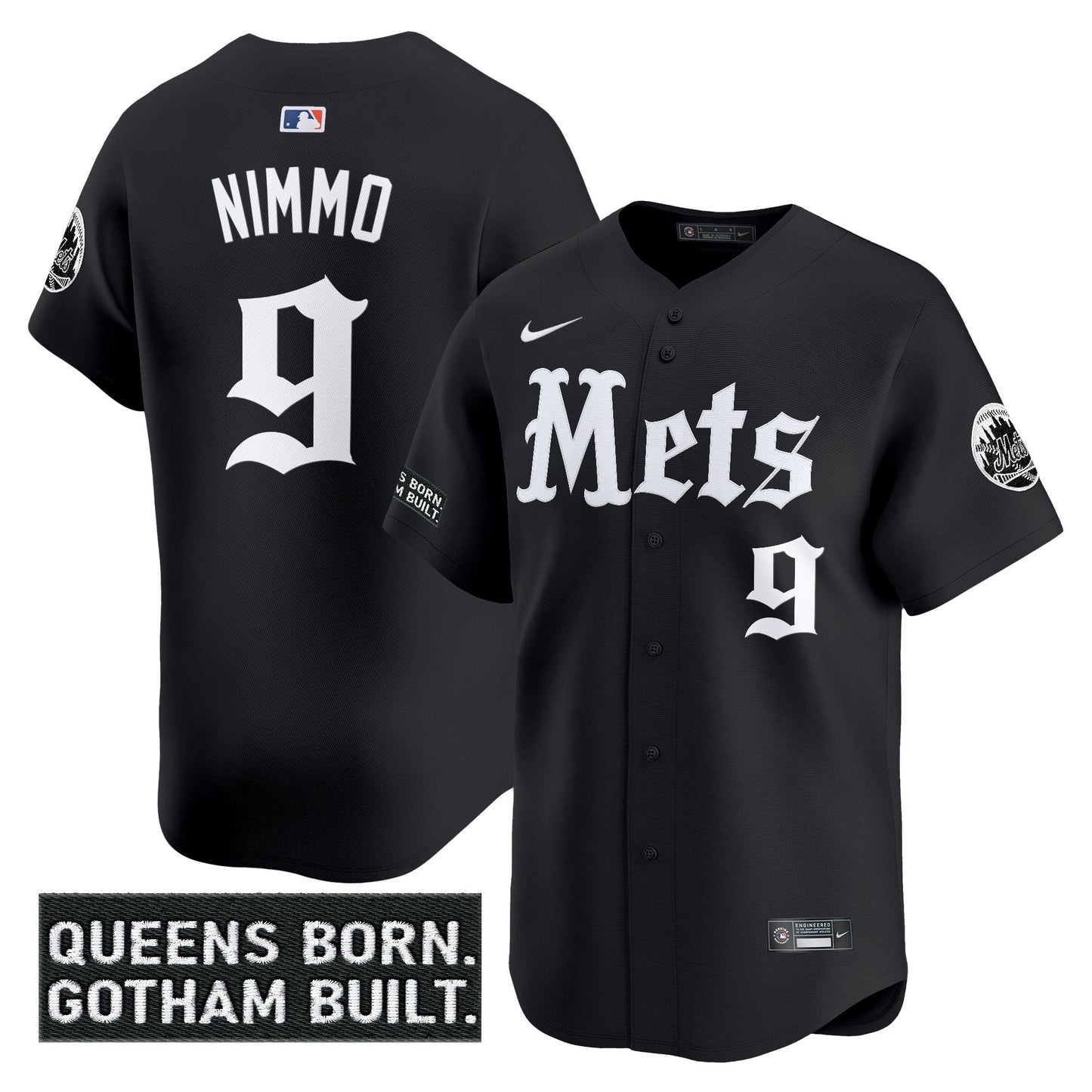 Men's New York Mets 'Gotham Gothic Edition' Vapor Premier Limited Jersey - All Stitched