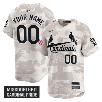 St. Louis Cardinals 2025 Armed Forces Day Vapor Premier Limited Custom Jersey - All Stitched