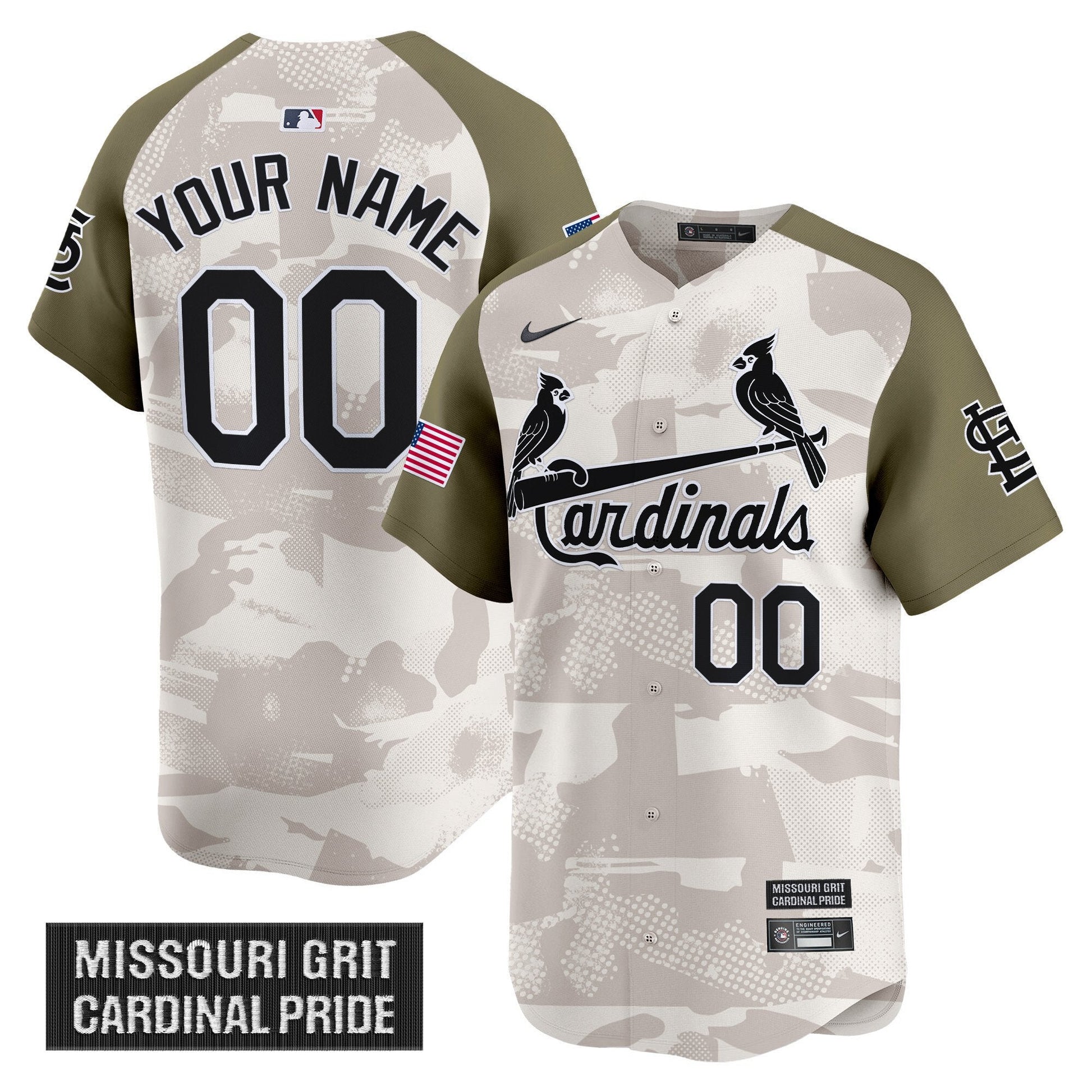 St. Louis Cardinals 2025 Armed Forces Day Vapor Premier Limited Custom Jersey - All Stitched