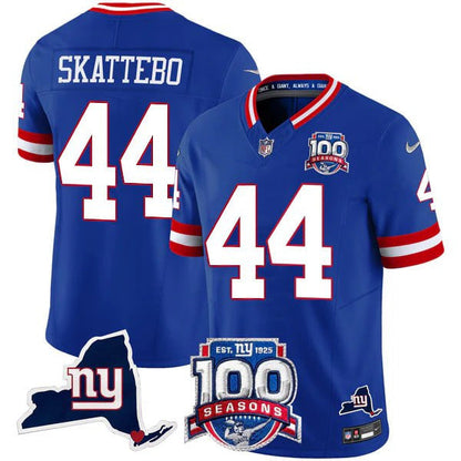 Men's New York Giants 100th Season & State Patch Vapor Limited Jersey - All Stitched