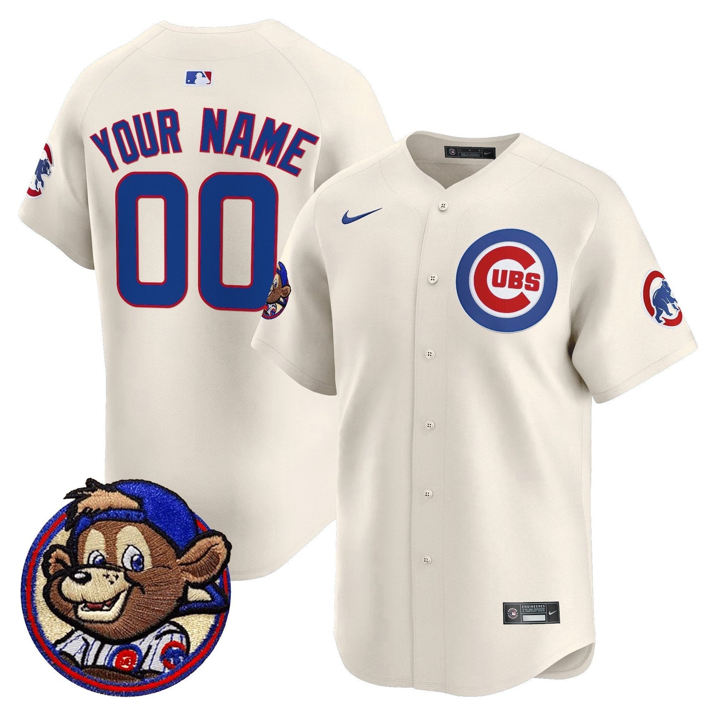 Chicago Cubs Clark Patch Vapor Premier Limited Custom Jersey - All Stitched