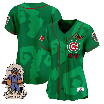 Women's 2025 Chicago Cubs Mexican Heritage Vapor Premier Limited Jersey - Stitched