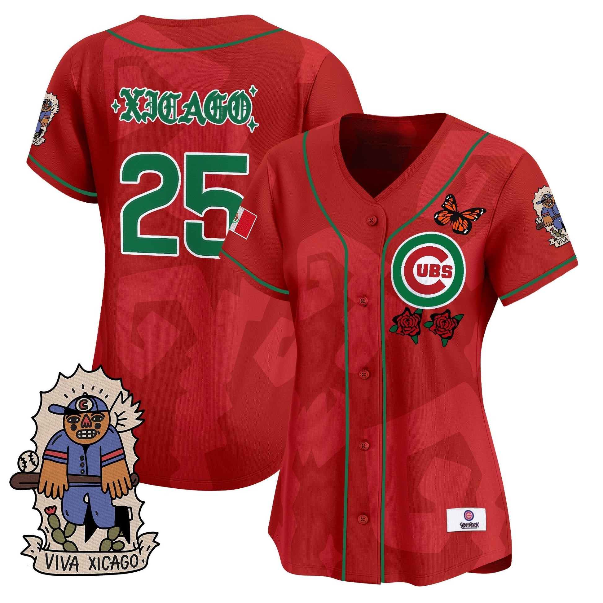 Women's 2025 Chicago Cubs Mexican Heritage Vapor Premier Limited Jersey - Stitched