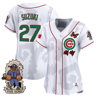 Women's 2025 Chicago Cubs Mexican Heritage Vapor Premier Limited Jersey - Stitched