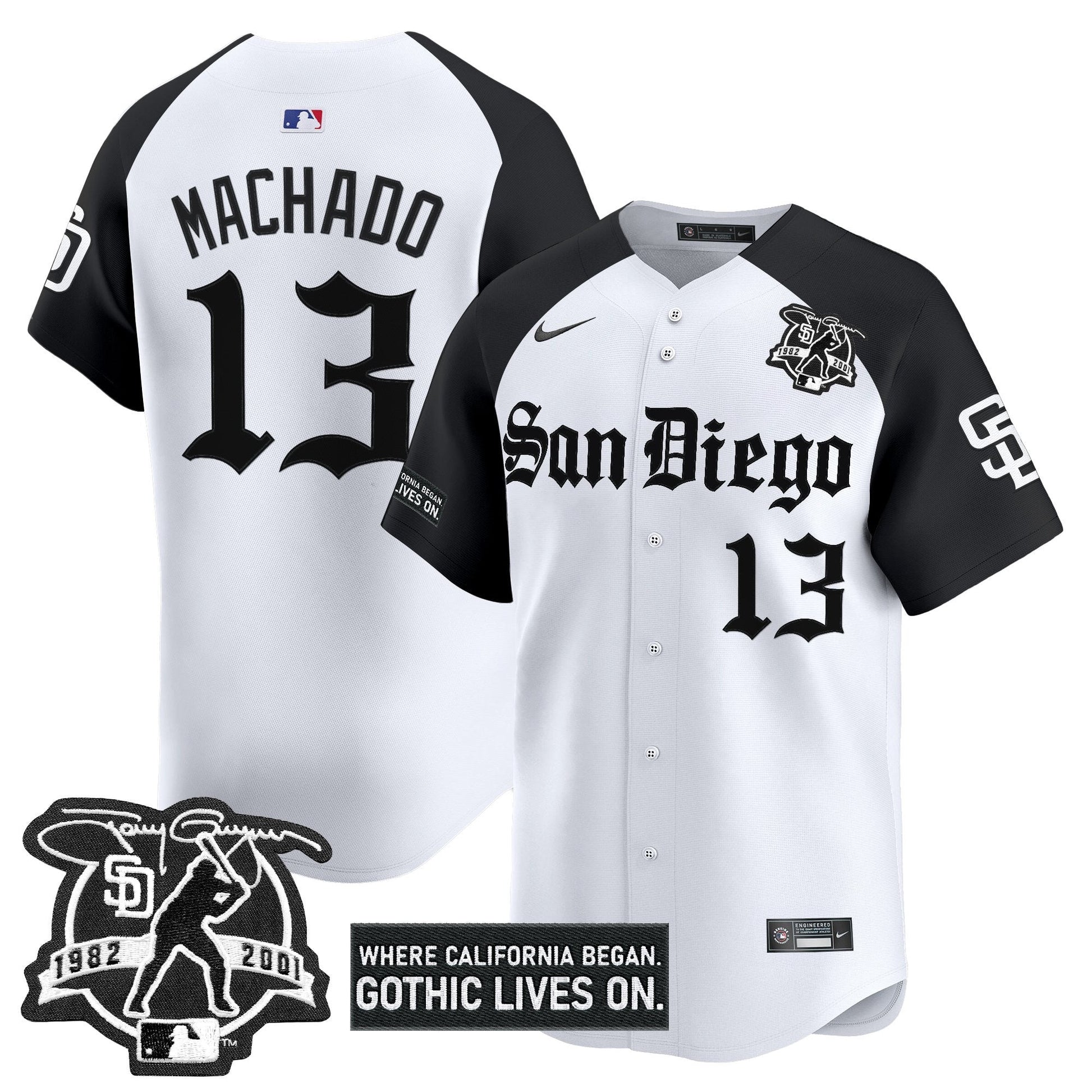 Men's San Diego Padres 'Gothic Edition' Vapor Premier Limited Jersey - All Stitched