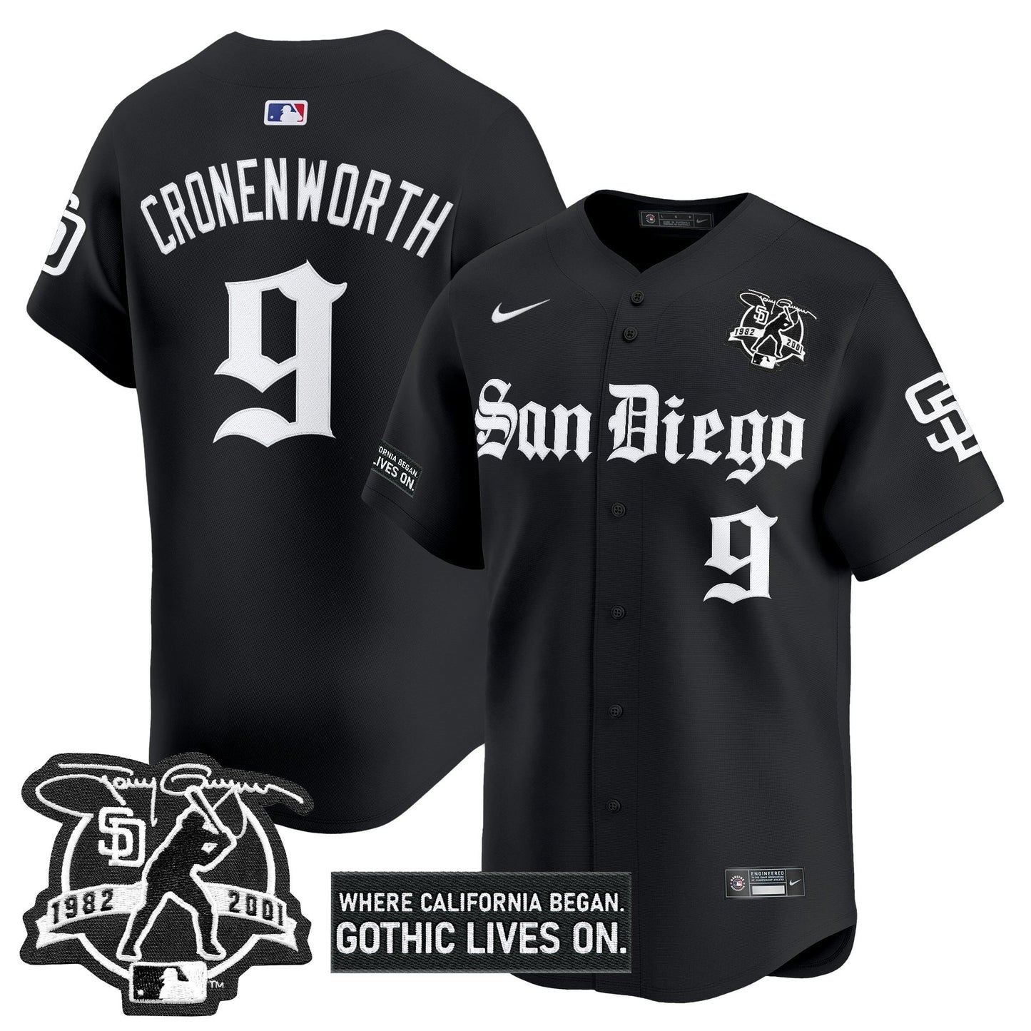 Men's San Diego Padres 'Gothic Edition' Vapor Premier Limited Jersey - All Stitched