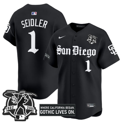 Men's San Diego Padres 'Gothic Edition' Vapor Premier Limited Jersey - All Stitched