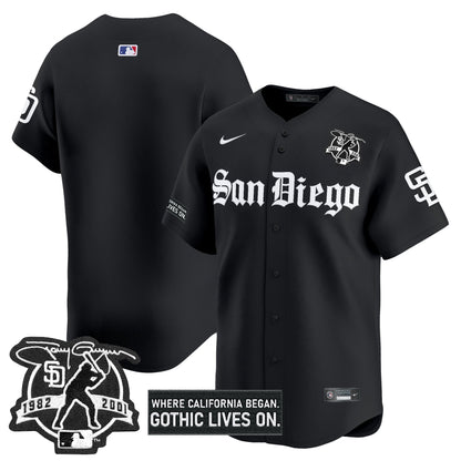 Men's San Diego Padres 'Gothic Edition' Vapor Premier Limited Jersey - All Stitched