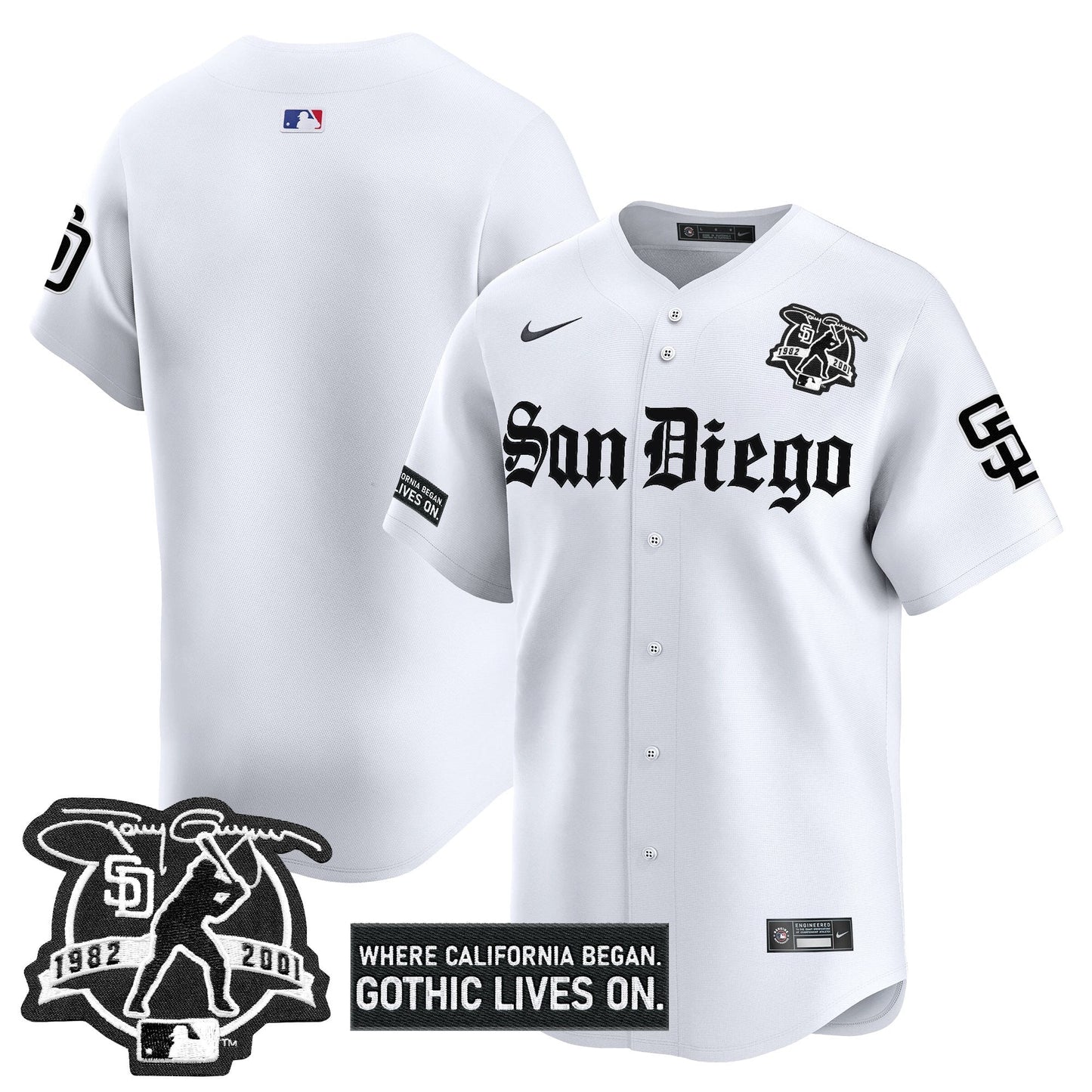 Men's San Diego Padres 'Gothic Edition' Vapor Premier Limited Jersey - All Stitched