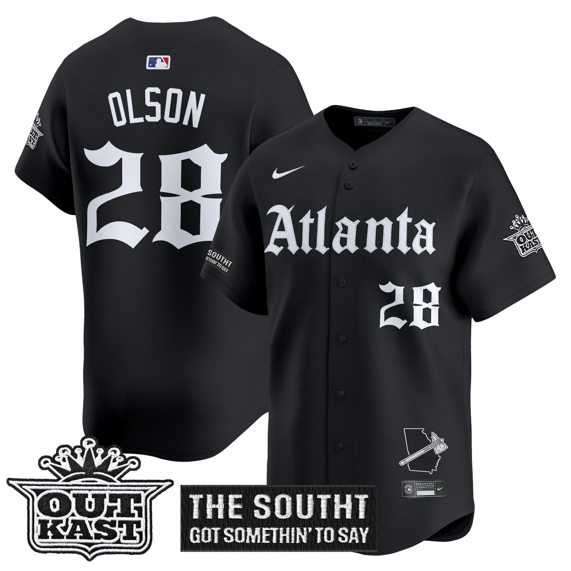 Men's Atlanta Braves 'Gothic South x Outkast Edition' Vapor Premier Limited Jersey - All Stitched