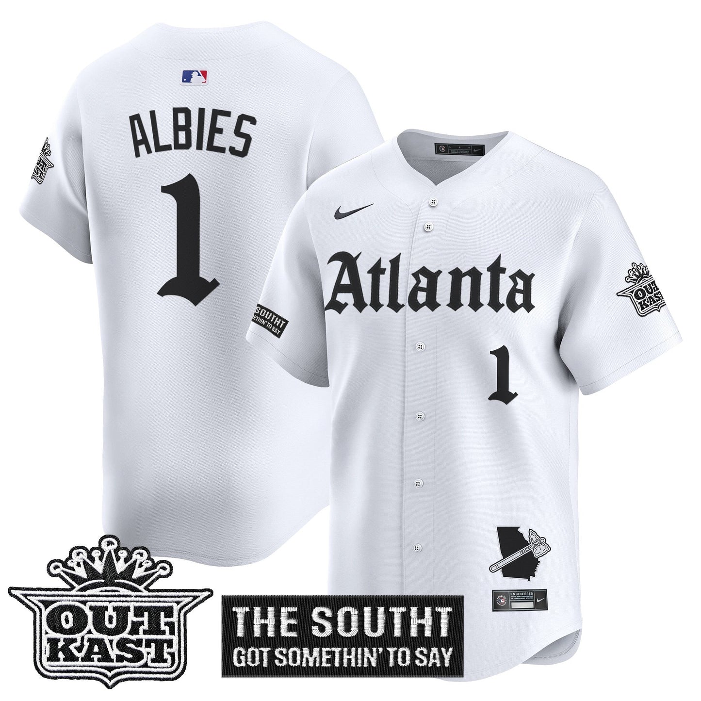 Men's Atlanta Braves 'Gothic South x Outkast Edition' Vapor Premier Limited Jersey - All Stitched