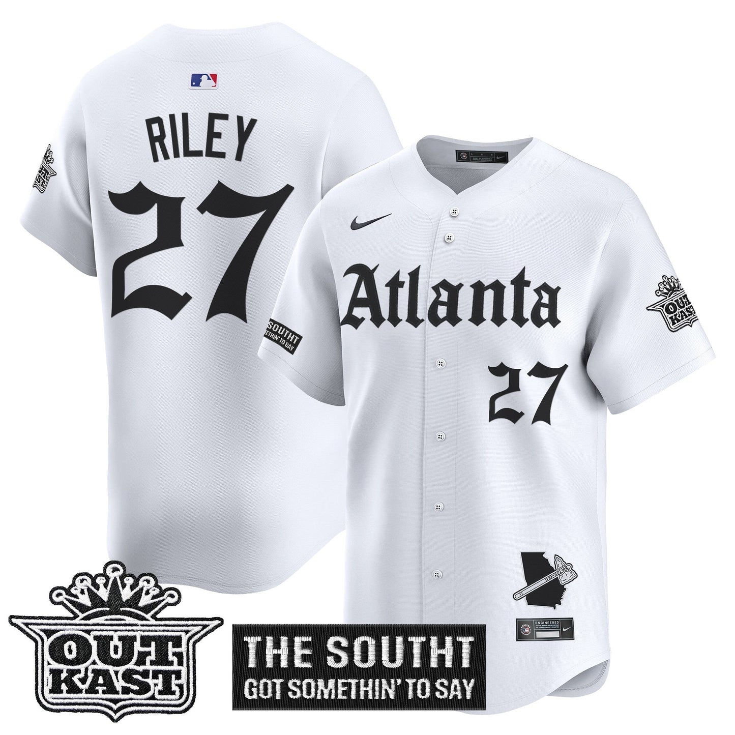 Men's Atlanta Braves 'Gothic South x Outkast Edition' Vapor Premier Limited Jersey - All Stitched