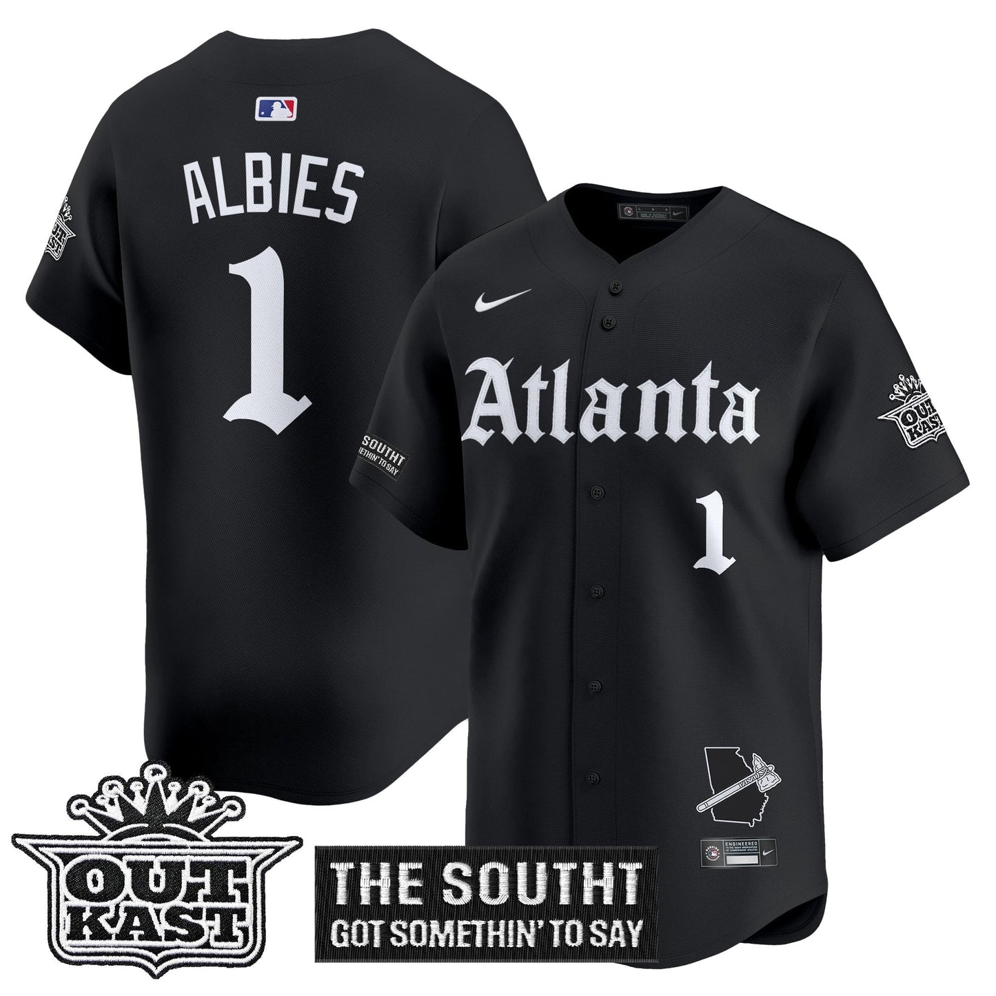 Men's Atlanta Braves 'Gothic South x Outkast Edition' Vapor Premier Limited Jersey - All Stitched