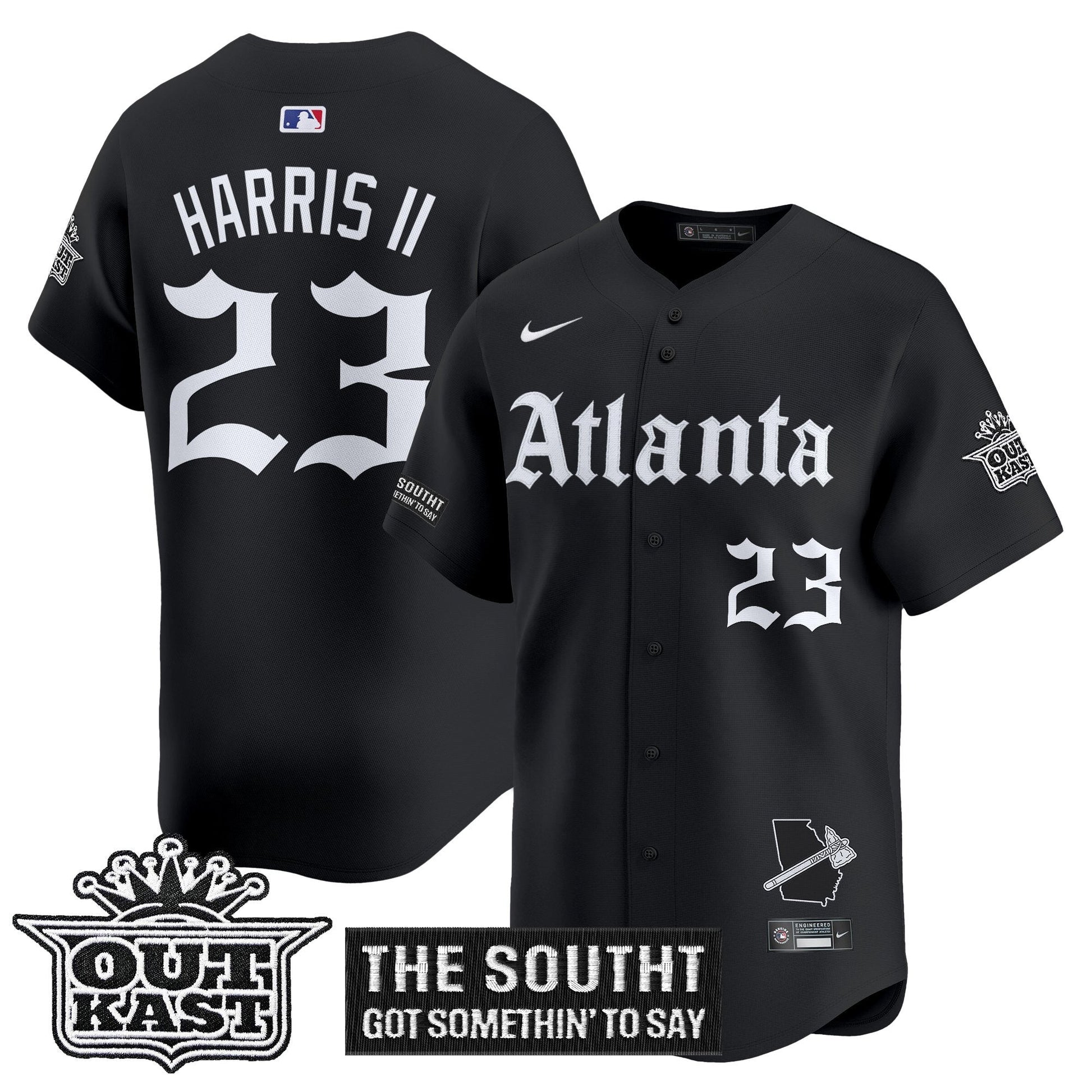 Men's Atlanta Braves 'Gothic South x Outkast Edition' Vapor Premier Limited Jersey - All Stitched