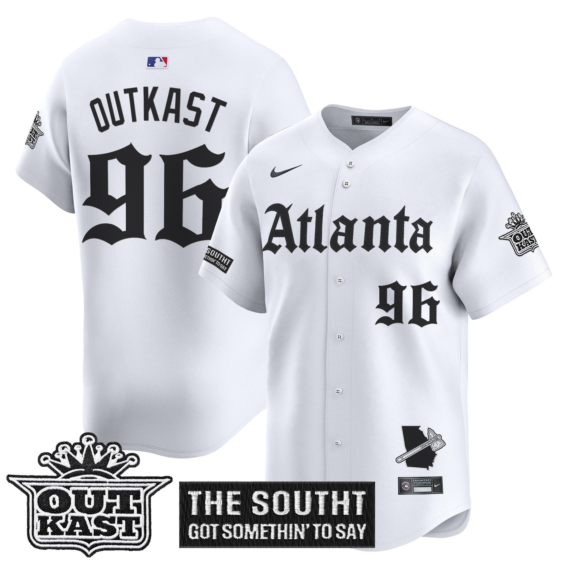 Men's Atlanta Braves 'Gothic South x Outkast Edition' Vapor Premier Limited Jersey - All Stitched