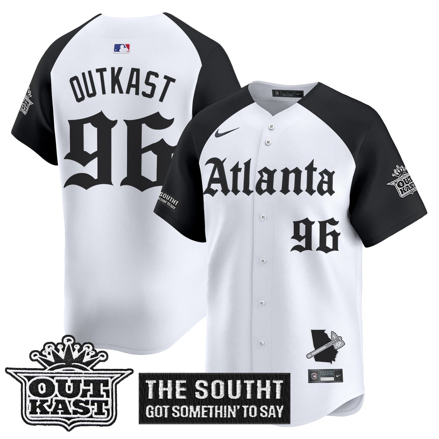Men's Atlanta Braves 'Gothic South x Outkast Edition' Vapor Premier Limited Jersey - All Stitched