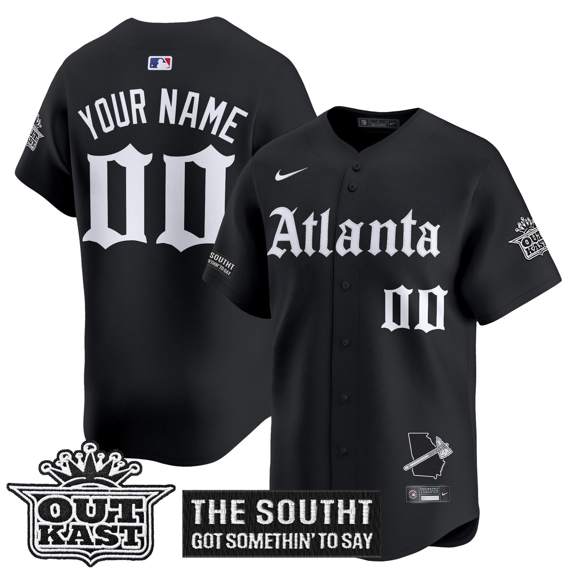 Atlanta Braves 'Gothic South x Outkast Edition' Vapor Premier Limited Custom Jersey - All Stitched