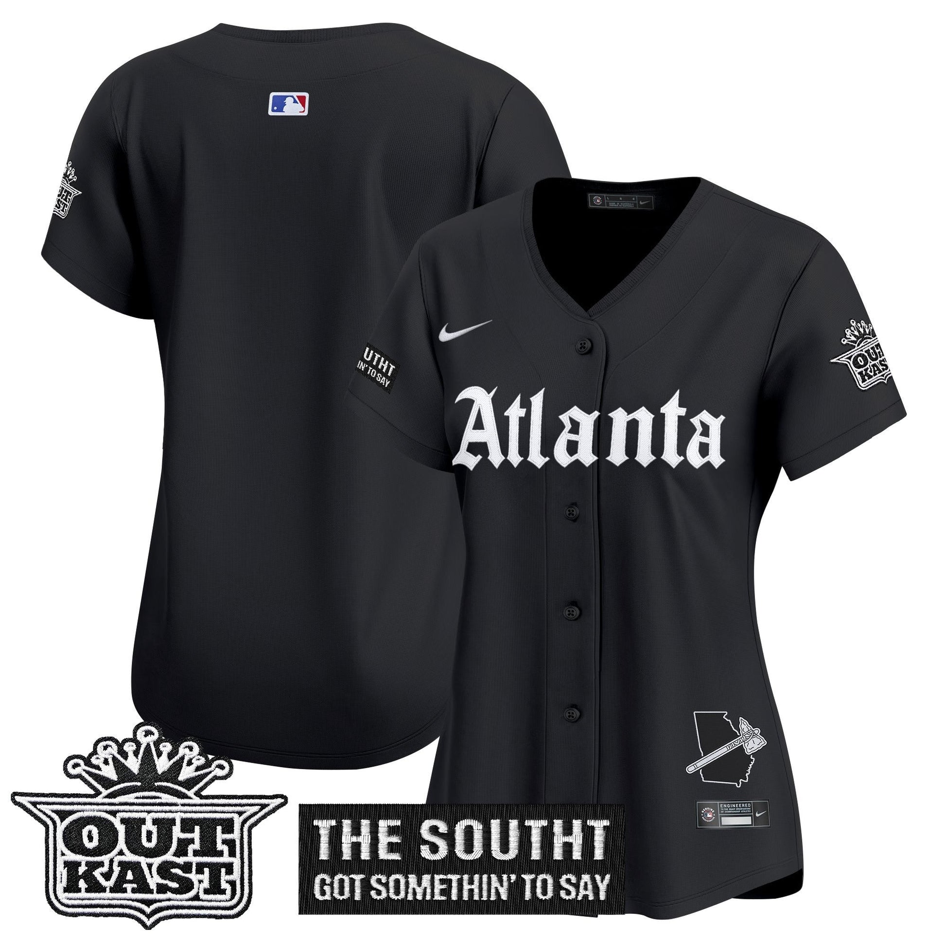 Women's Atlanta Braves 'Gothic South x Outkast Edition' Vapor Premier Limited Jersey - All Stitched
