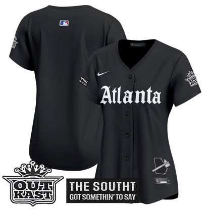 Women's Atlanta Braves 'Gothic South x Outkast Edition' Vapor Premier Limited Jersey - All Stitched
