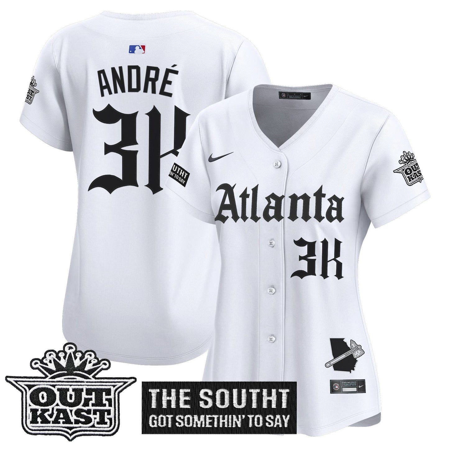 Women's Atlanta Braves 'Gothic South x Outkast Edition' Vapor Premier Limited Jersey - All Stitched