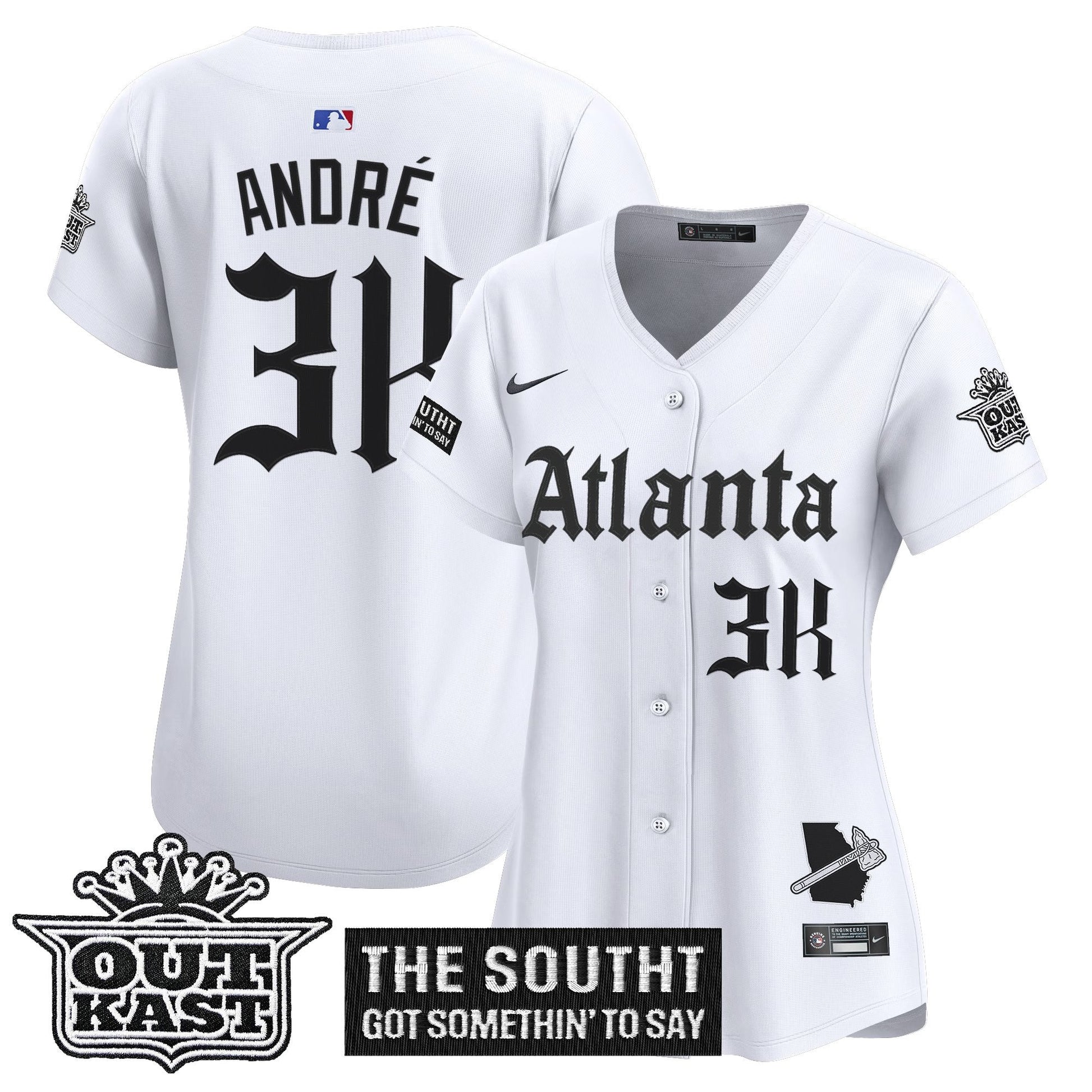Women's Atlanta Braves 'Gothic South x Outkast Edition' Vapor Premier Limited Jersey - All Stitched