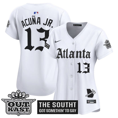 Women's Atlanta Braves 'Gothic South x Outkast Edition' Vapor Premier Limited Jersey - All Stitched