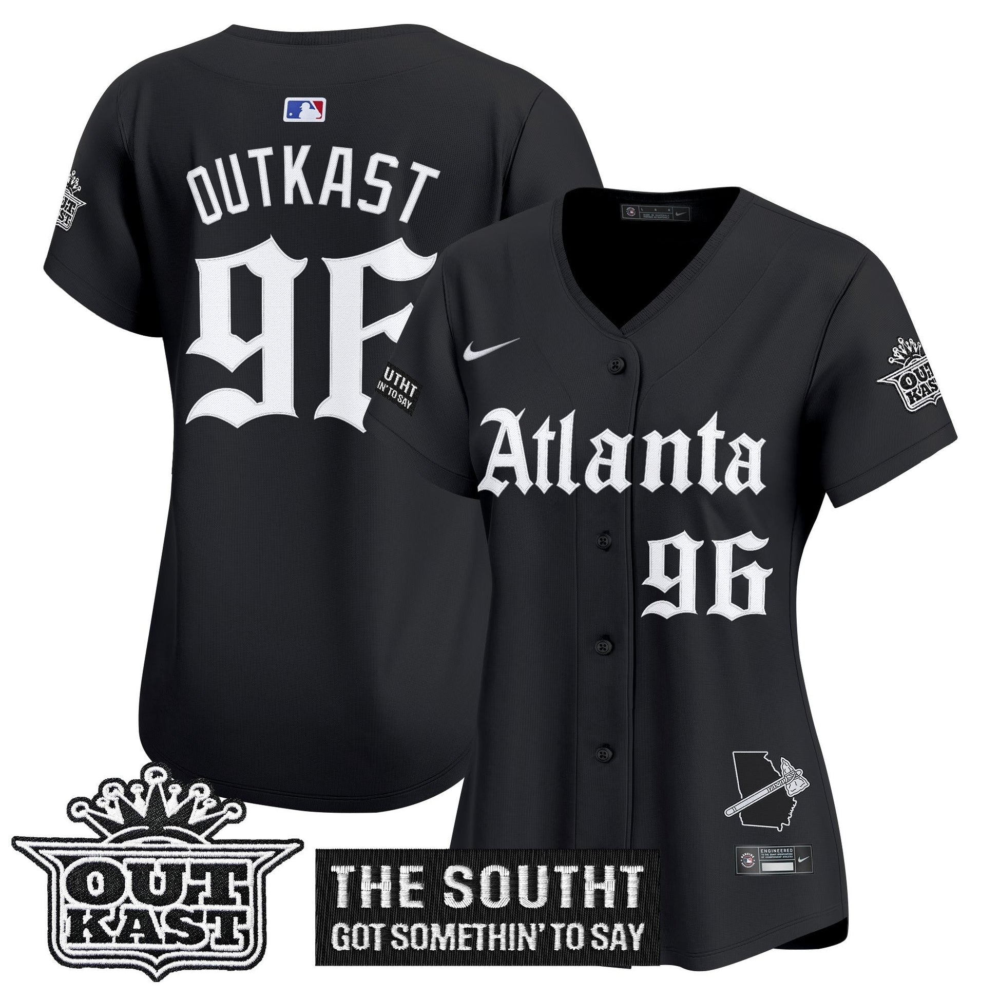 Women's Atlanta Braves 'Gothic South x Outkast Edition' Vapor Premier Limited Jersey - All Stitched
