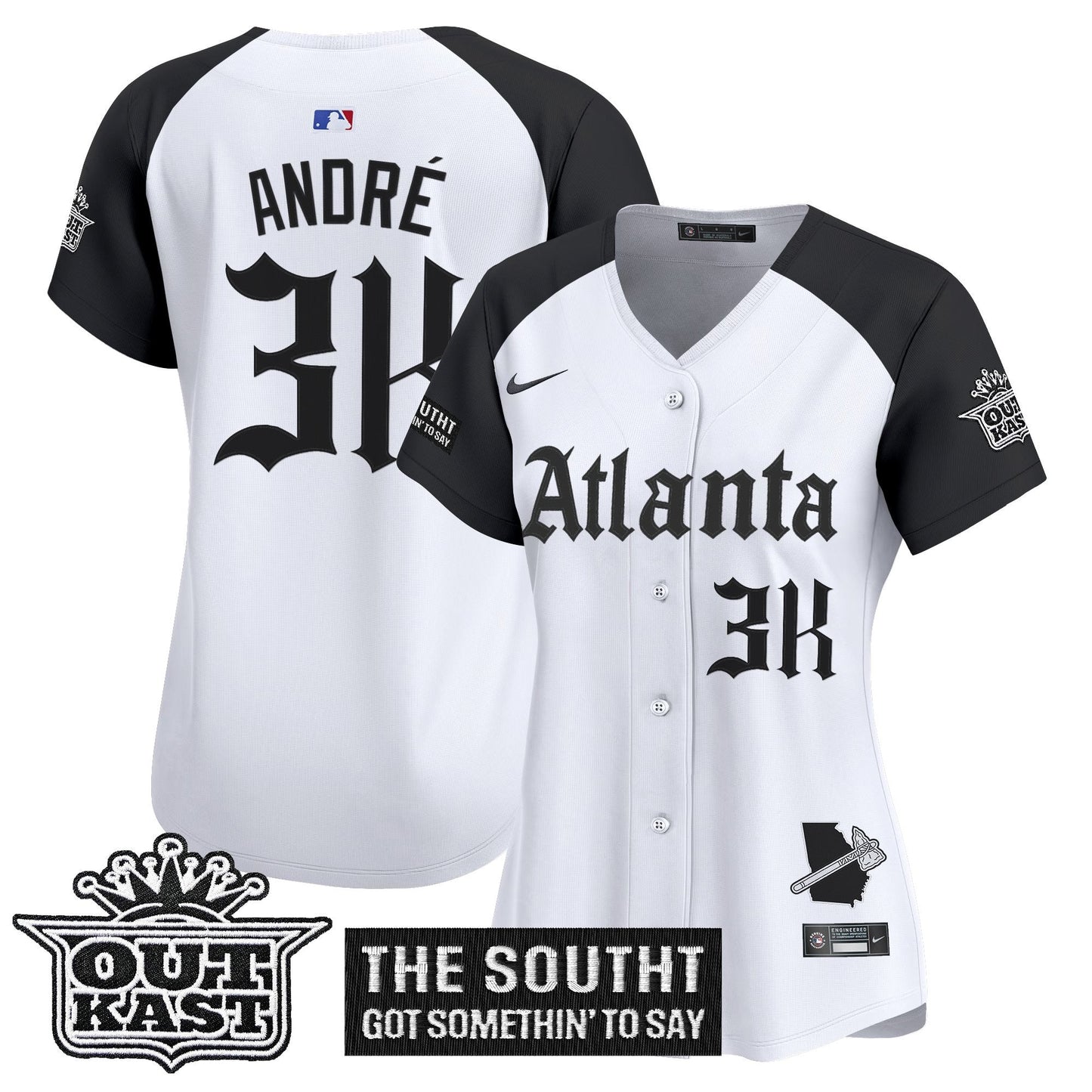 Women's Atlanta Braves 'Gothic South x Outkast Edition' Vapor Premier Limited Jersey - All Stitched