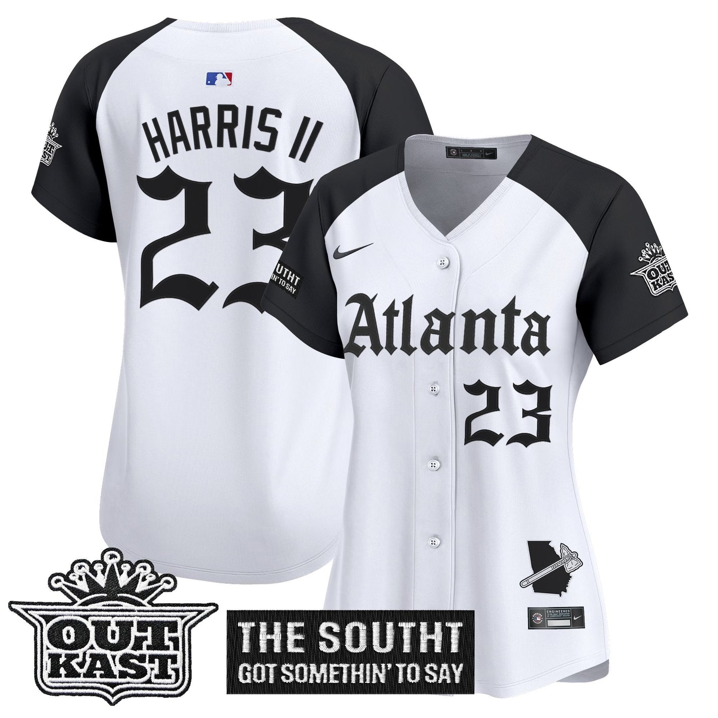 Women's Atlanta Braves 'Gothic South x Outkast Edition' Vapor Premier Limited Jersey - All Stitched