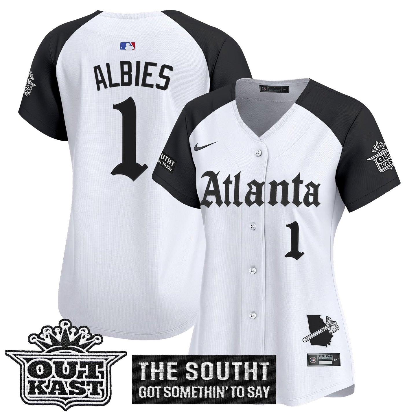 Women's Atlanta Braves 'Gothic South x Outkast Edition' Vapor Premier Limited Jersey - All Stitched