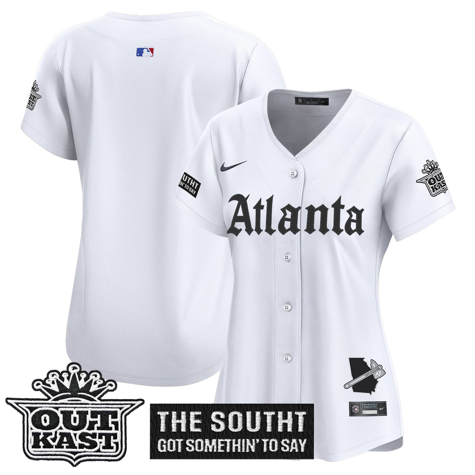 Women's Atlanta Braves 'Gothic South x Outkast Edition' Vapor Premier Limited Jersey - All Stitched